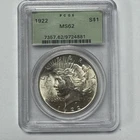 1922 Peace Silver Dollar PCGS MS62 Old Holder