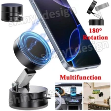 360° Vacuum Strong Magnetic Phone Holder Suction Cup Car Mount Stand Foldable
