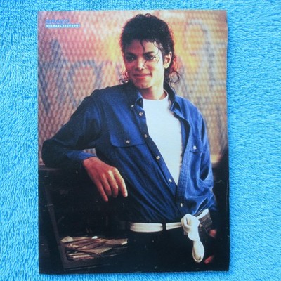 MICHAEL JACKSON  Porträt Mini POSTER BRAVO 1 Seite 80er  Clipping Ausschnitt