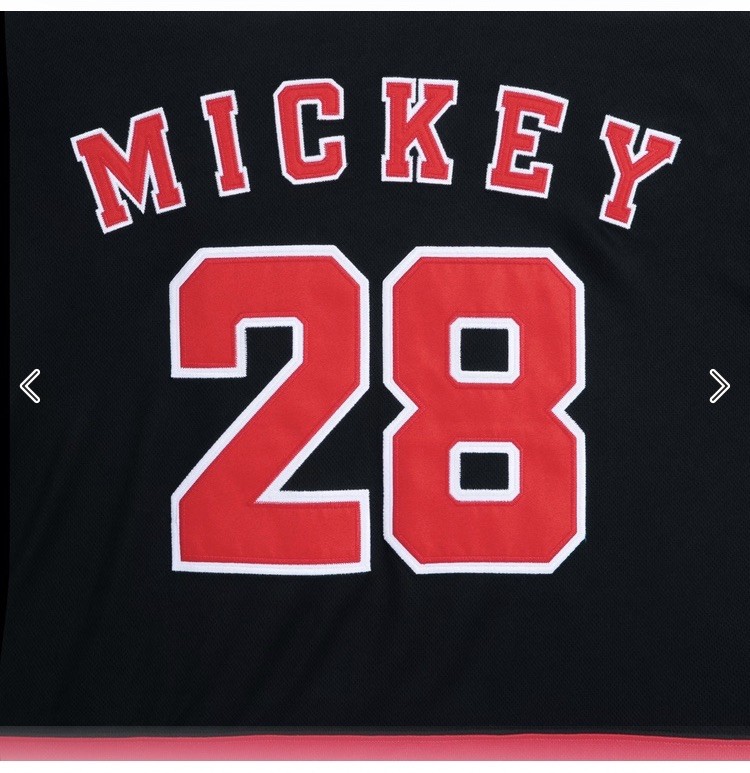NWT New Disney Parks XL Mickey 28 Striped Sleeve Hockey Jersey