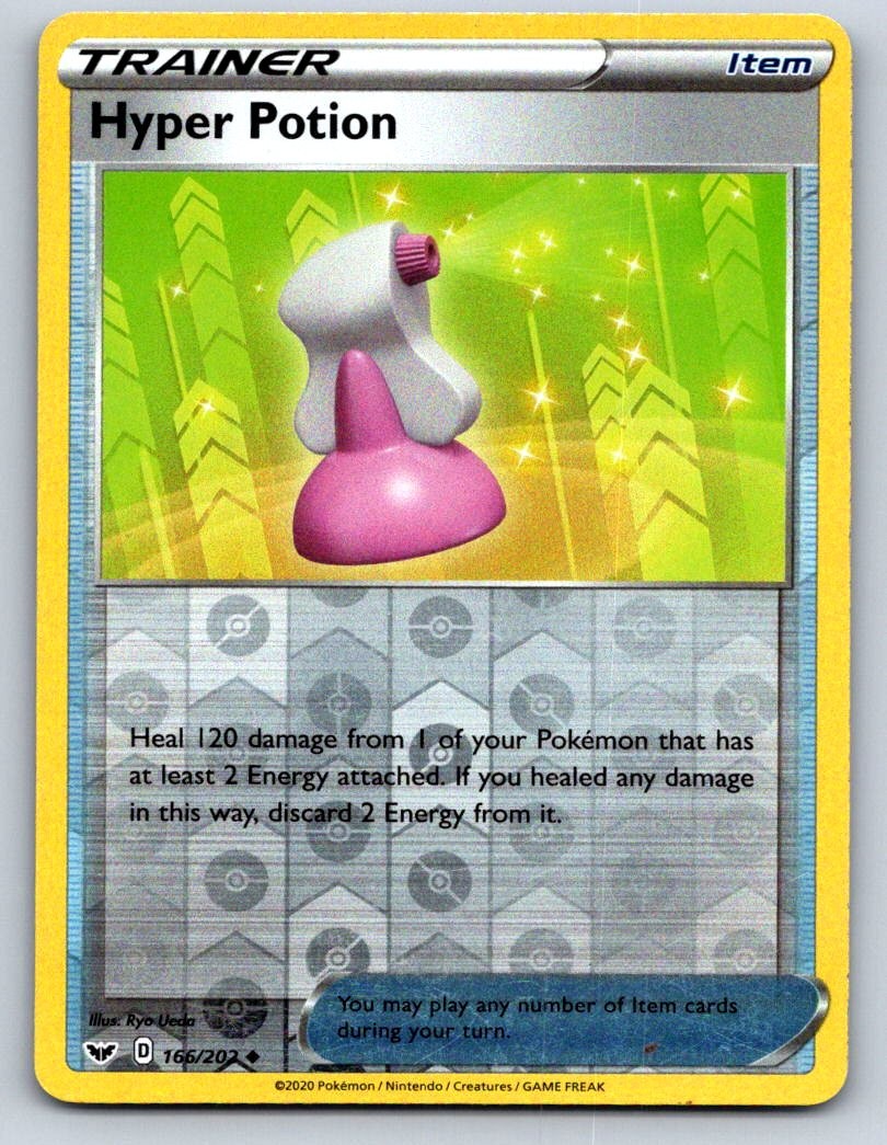 Hyper Potion 166/202 Uncommon Sword & Shield Pokemon Reverse Holo Near Mint