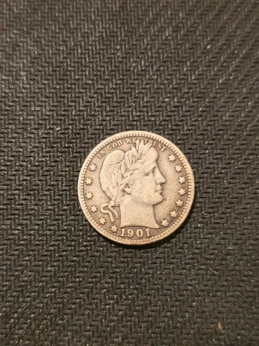 1901   *P *  BARBER SILVER QUARTER  ***NICE***