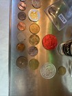 Coin Lot And More Jewelry Shot Glass With Penny Tokens Medals Mics… — photo 10