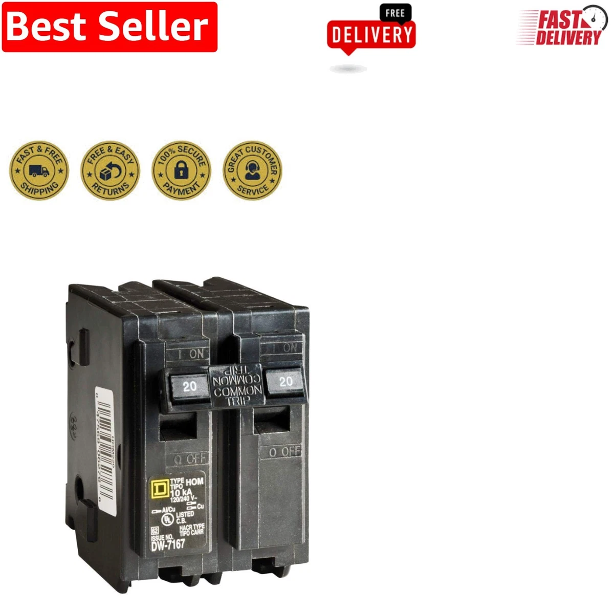 Square D 20 Amp 2 Pole Breaker for sale | eBay