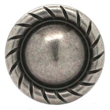 Button Concho Rope Edge Antique Nickel Screw Back 1-1/2" 3180-21