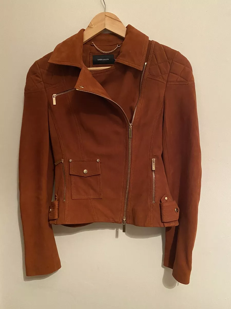 Burnt orange biker jacket cheap