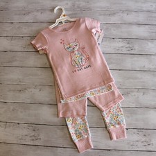Carter's Girl's Shortie Pajama Set Size 2T Floral Kitten Cat Lot