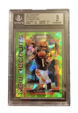 2021 Panini Prizm Ja'Marr Chase New Recruits Green Ice Prizm Rookie BGS 9 MINT