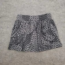 Forever 21 Skirt Womens XS Gray Black Mini Short Chevron Low Rise Casual Pockets