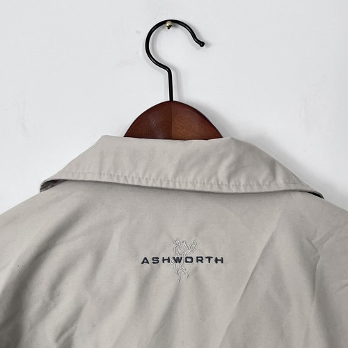 Vintage Ashworth Mens Windbreaker Jacket Size XL Beige Pga Water Wind Resistant - Picture 7 of 10