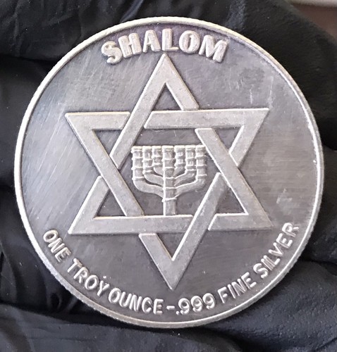 SHALOM SILBER KUNSTMEDAILLE, BEGINN/MEIR, DAVIDSTERN, 1 oz .999 SILBER! - Bild 6 von 7