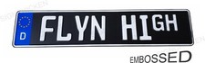 Black Euro  European License Plate Embossed - Authentic German Made Bmw
