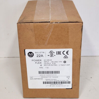 SEALED IN BOX!  POWERFLEX 4 0.75KW 1.0HP AC DRIVE 22A-A4P5N104
