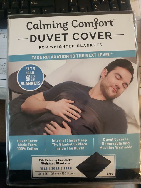 Calming Comfort Duvet Cover FOR Weighted Blankets Grey 50" x 75" 15-25