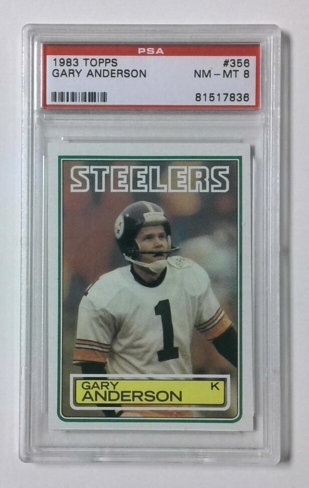 1983 Topps Gary Anderson Pittsburgh Steelers #356 PSA 8
