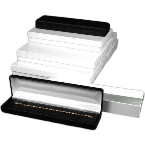 Bracelet Watch Boxes Black Faux Leather Case Display - Picture 1 of 2