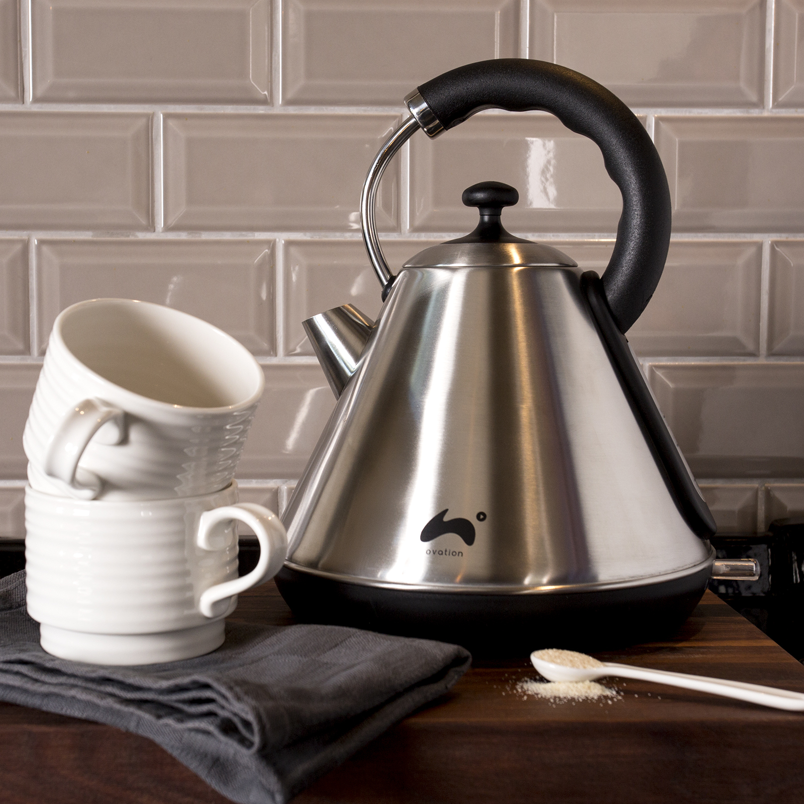 Ovation Electric Cordless Pyramid Jug Kettle 1.8L Fast Boil 2200W