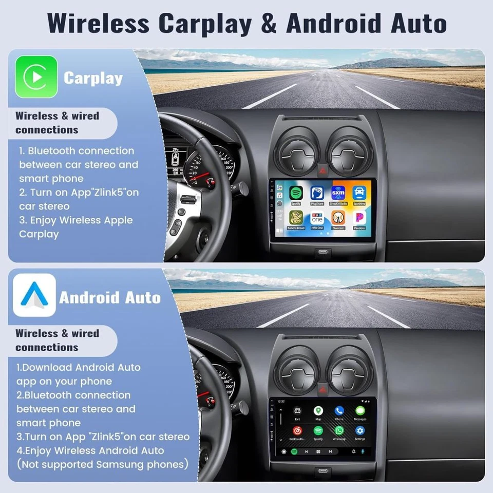 Radio estéreo para automóvil Carplay 2G + 64 GB Android 13 + cámara para Nissan Rogue 2006-2016 Foto 3 de 4