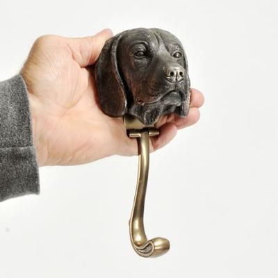 Bronze-Finish Kaltgussharz Beagle Hundekopf Türklopfer
