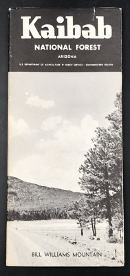 VTG 1960 Kaibab National Forest Arizona Recreation Map US Dept of Agriculture