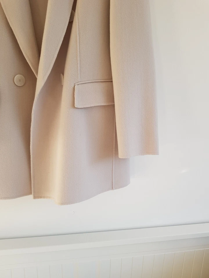 BNWT Massimo Dutti Cream Beige Double Breasted Wool Coat UK8 EU36 US4 Designer - Image 3 of 4