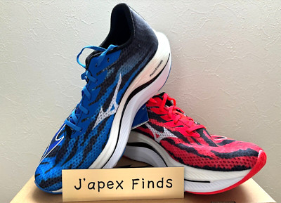 MIZUNO WAVE REBELLION FLASH 2 J1GC241701 Running Shoes Aka Oni/Ao Oni Men's Size
