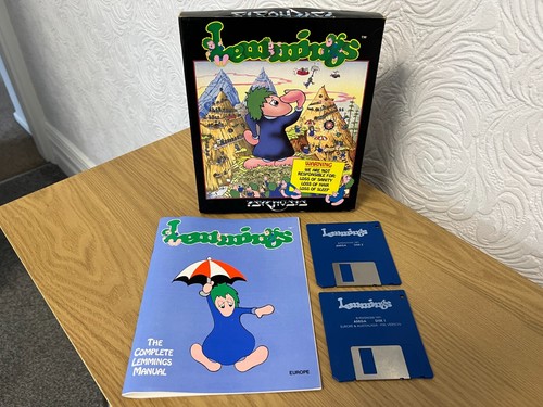 Amiga Psygnosis Lemmings Vintage Game - Boxed Working -👽👾Retro Gift Idea👾👽 - Afbeelding 10 van 24