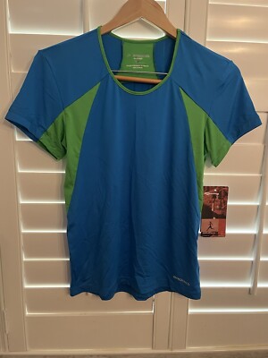 brooks for women equilibrium technology activewear short sleeve top Blue L
