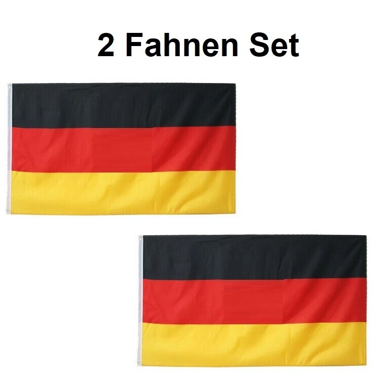 2 Fahnen Set Deutschland 60x90 cm Fahne Flagge mit Ösen - Bild 1 von 1