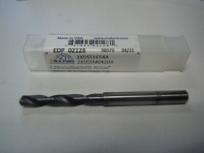 M.A. Ford 02128 DRILL 4.2MM SOLID STUB 4.2mm (.1654) x 26mm x 63mm Twister XD AL