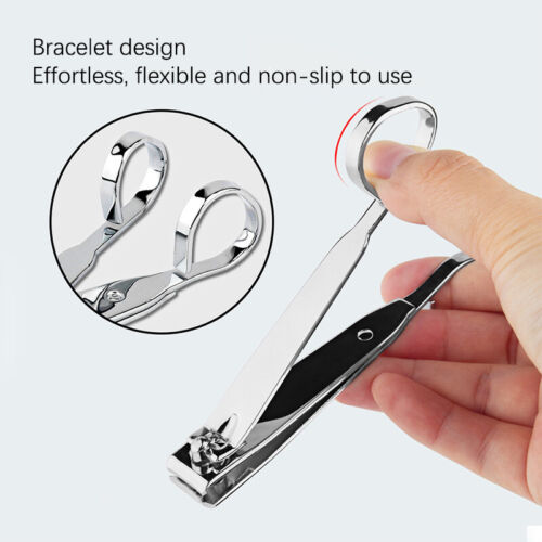 S/L Circular Ring Easy Grip Nail Clippers Stainless Steel Clipper Cutters - Afbeelding 1 van 9