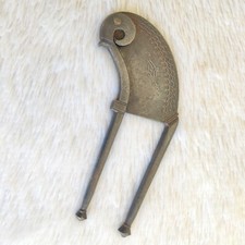 Vintage Iron Betel Nut Cutter Hand Carved Elephant Eye Engraved Collectible I527