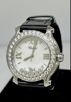 Chopard Happy Sport 36mm Diamond Bezel Mother of Pearl Dial Ladies Watch 278475