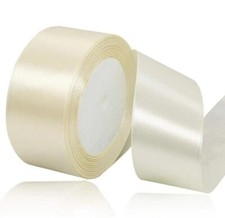 Beige Ribbon1-1/2 Inch x 25 Yards Ivory Satin Ribbon Solid Color Fabric Ribbo...