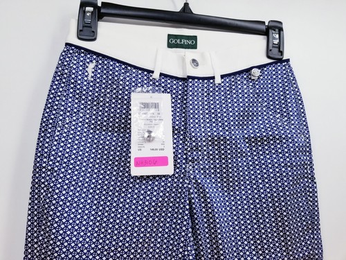 GOLFINO Printed Stretch Slim Capri Pants, Womens Sz 2, XXS, Blue, NEW, NH3106 - Bild 3 von 10