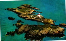 Vintage art Postcard THE Skerries Anglesey airviews Ltd Manchester Airport