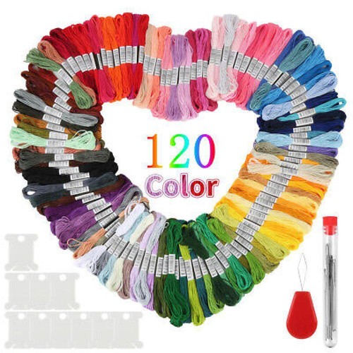 Lot 120 Multi Colors Cross Stitch Floss Cotton Thread Embroidery Sewing Skeins
