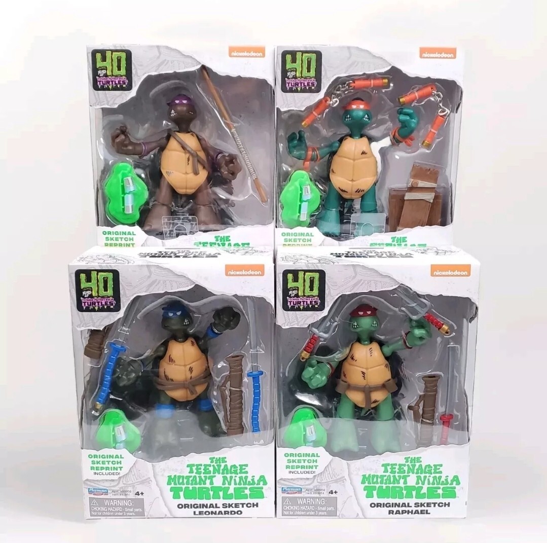 TMNT 40th Anniversary Ninja Turtles Original Sketch Figure (SET of 