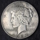 1934-P Peace Silver Dollar $1- COINGIANTS -