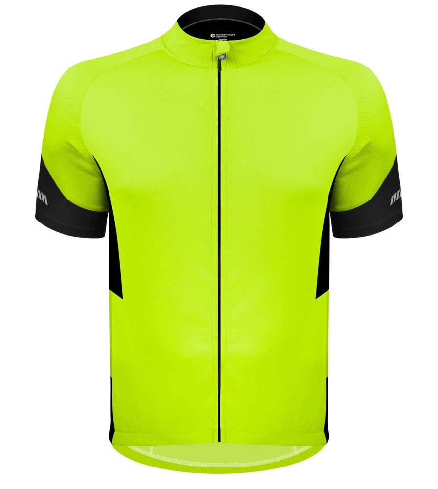 Maillot Cycliste Homme Jaune 3XL – Zippé Intégral – Polyester Vintage
