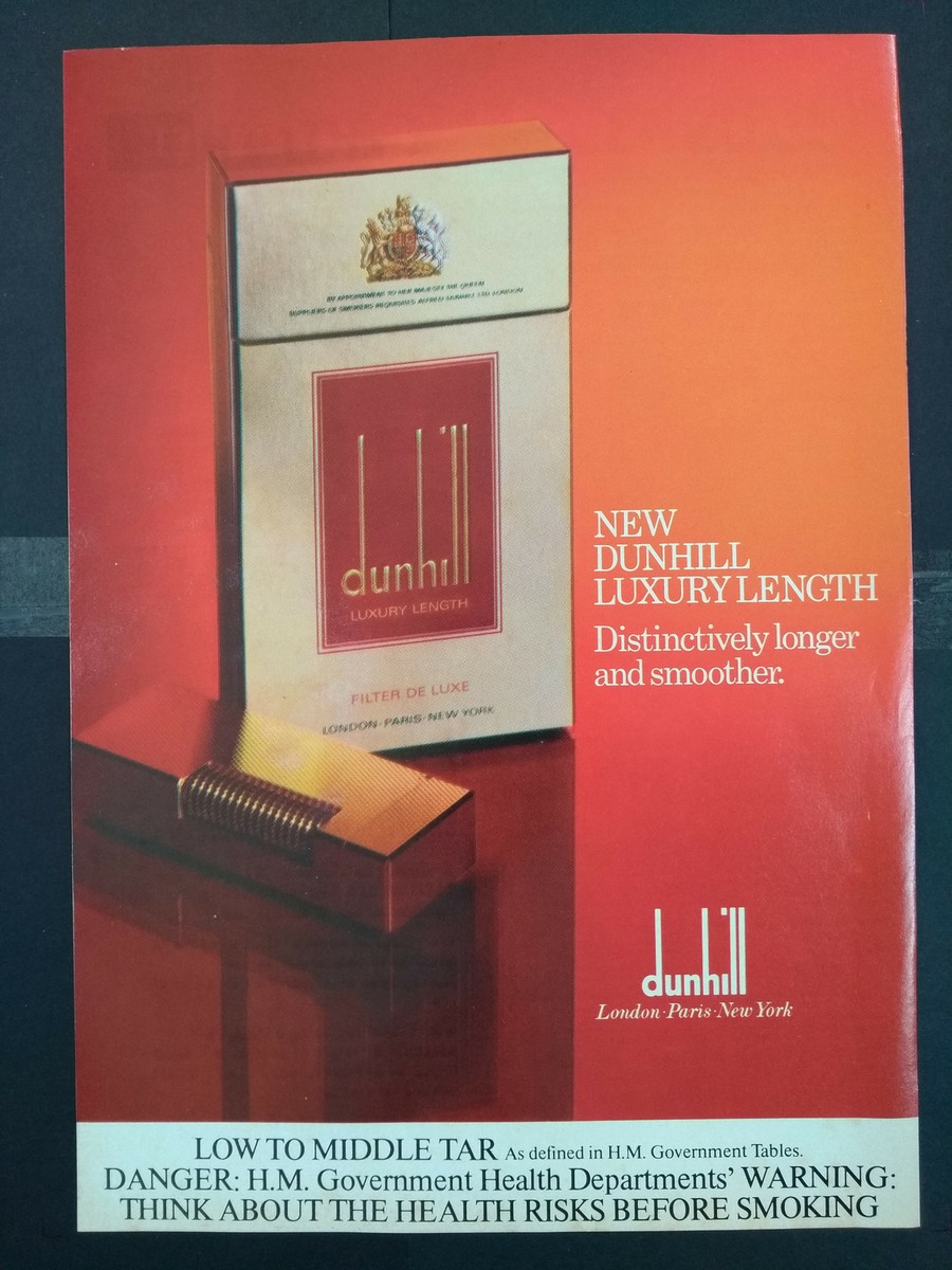 Dunhill - Cigarettes - 1980's Magazine Advert #B4397