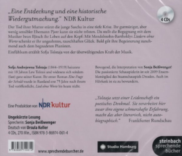 Thumbnail - Sofja Tolstaja, Sonja Beißwenger - Lied Ohne Worte - Hörbuch, 4