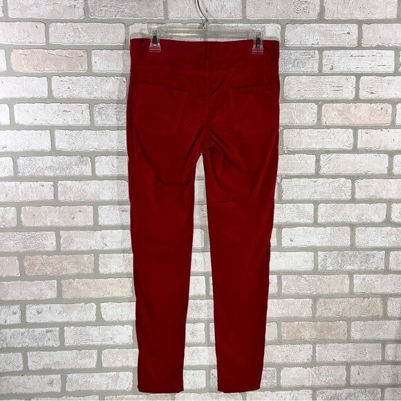 J. McLaughlin Watson Red Velvet Skinny Jeans Size 4 Gem