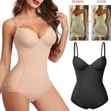 Women Tummy Control Backless Bodysuit Corset Built in Bra Body Shaper