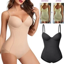Women Tummy Control Backless Bodysuit Corset Built in Bra Body Shaper