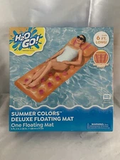 H20 Go Summer Colors Orange Deluxe Floating Mat Brand New 