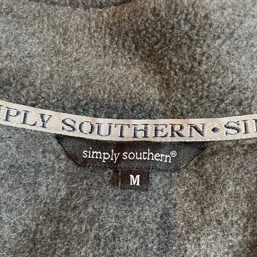 Simply Southern Mens Medium Fleece Vest Gray  Full Zip Colorblock Mock Gorpcore image 3