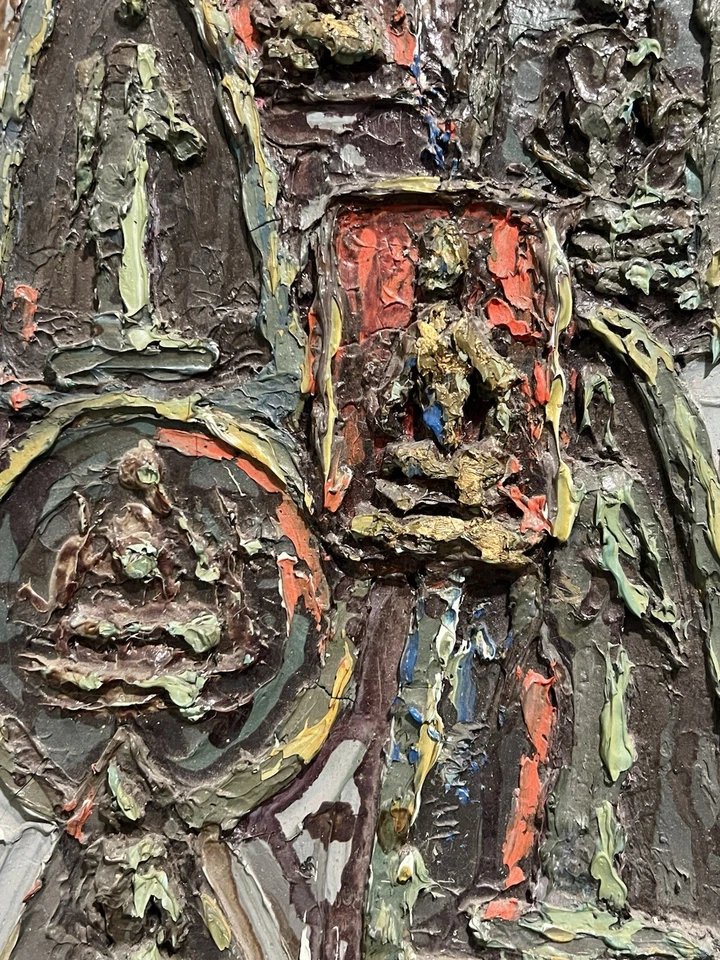 Pintura Original 1968 “Composición de Buda” Firmado Choom ~21x15” Foto 3 de 4