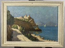 Paul COULANGE (XX) Signed Oil Landscape Mediterranean Impressionist Monaco?