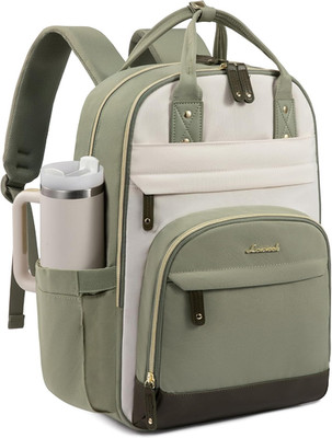 LOVEVOOK Laptop Backpack Women with Giant Cup Holder,15.6 inch Waterproof Work T